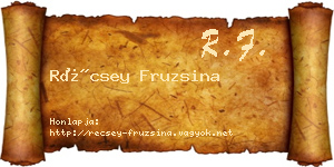 Récsey Fruzsina névjegykártya